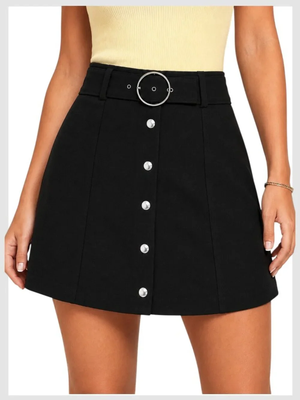 Zara Mini Skirt Black High Waist A-Line XS